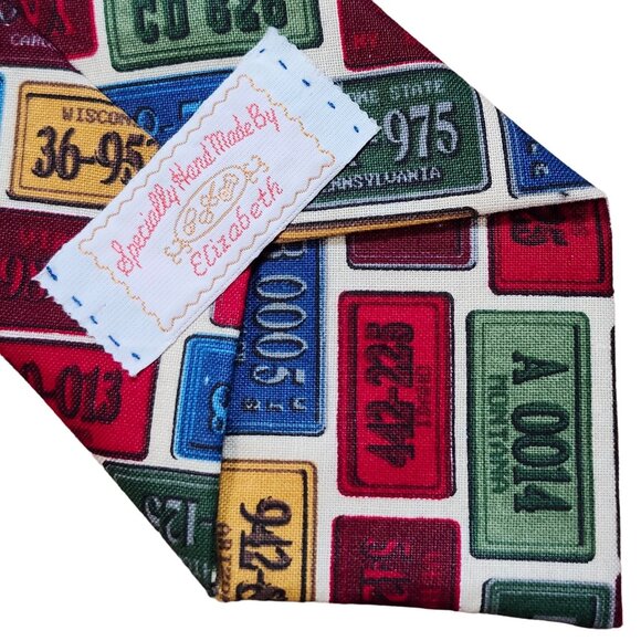 License Plate Print Necktie By Elizabeth Hand Made - Picture 9 of 10